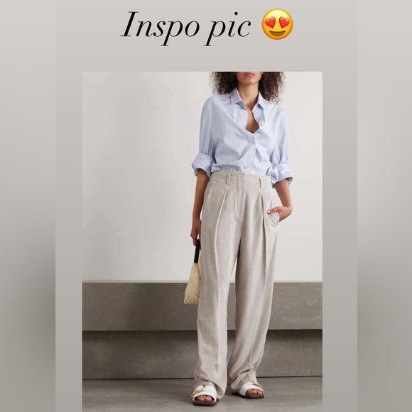 VINTAGE Sag Harbor Cream Linen Blend Trouser Pants, Size 12 Reg, EUC - Picture 6 of 7